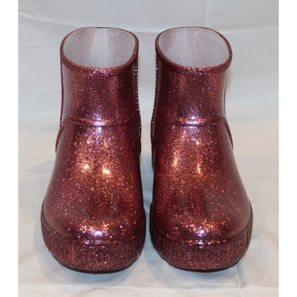 UGG WOMEN'S DRIZLITA WATERPROOF‎ RAIN BOOTS PINK GLITTER YOUTH 5 - Picture 4 of 6